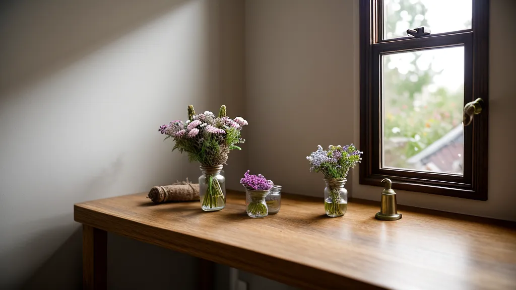 Hände einer Floristin beim Binden von Blumen – Huna-Praxis und Erdung im Florist-Alltag.